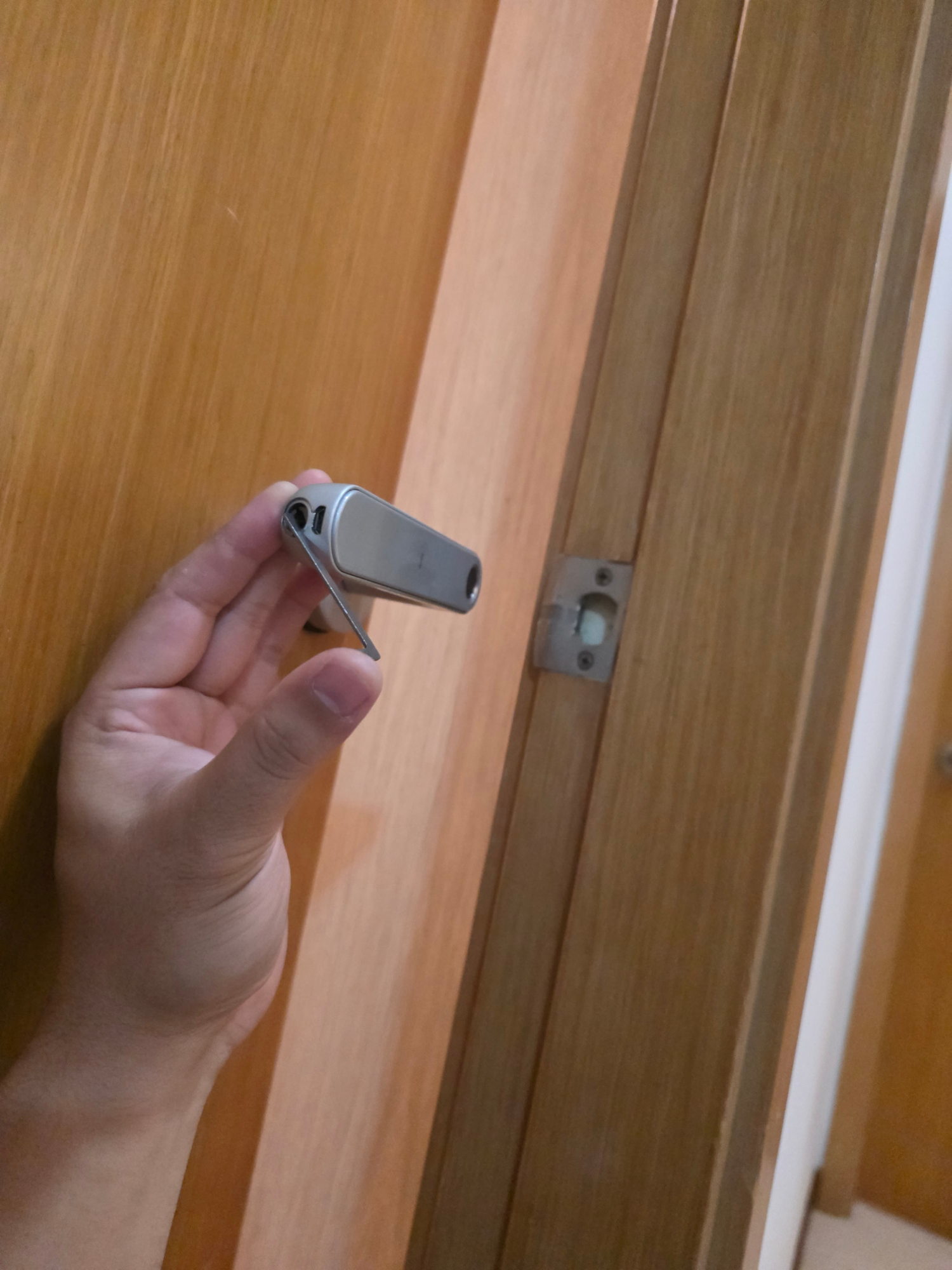 Unlocking an interior bedroom door lock