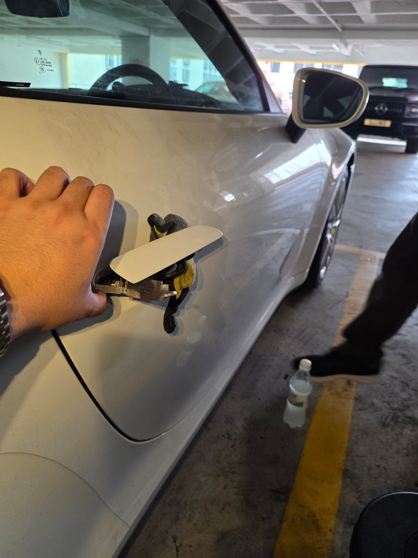 Car door unlocking work in progress