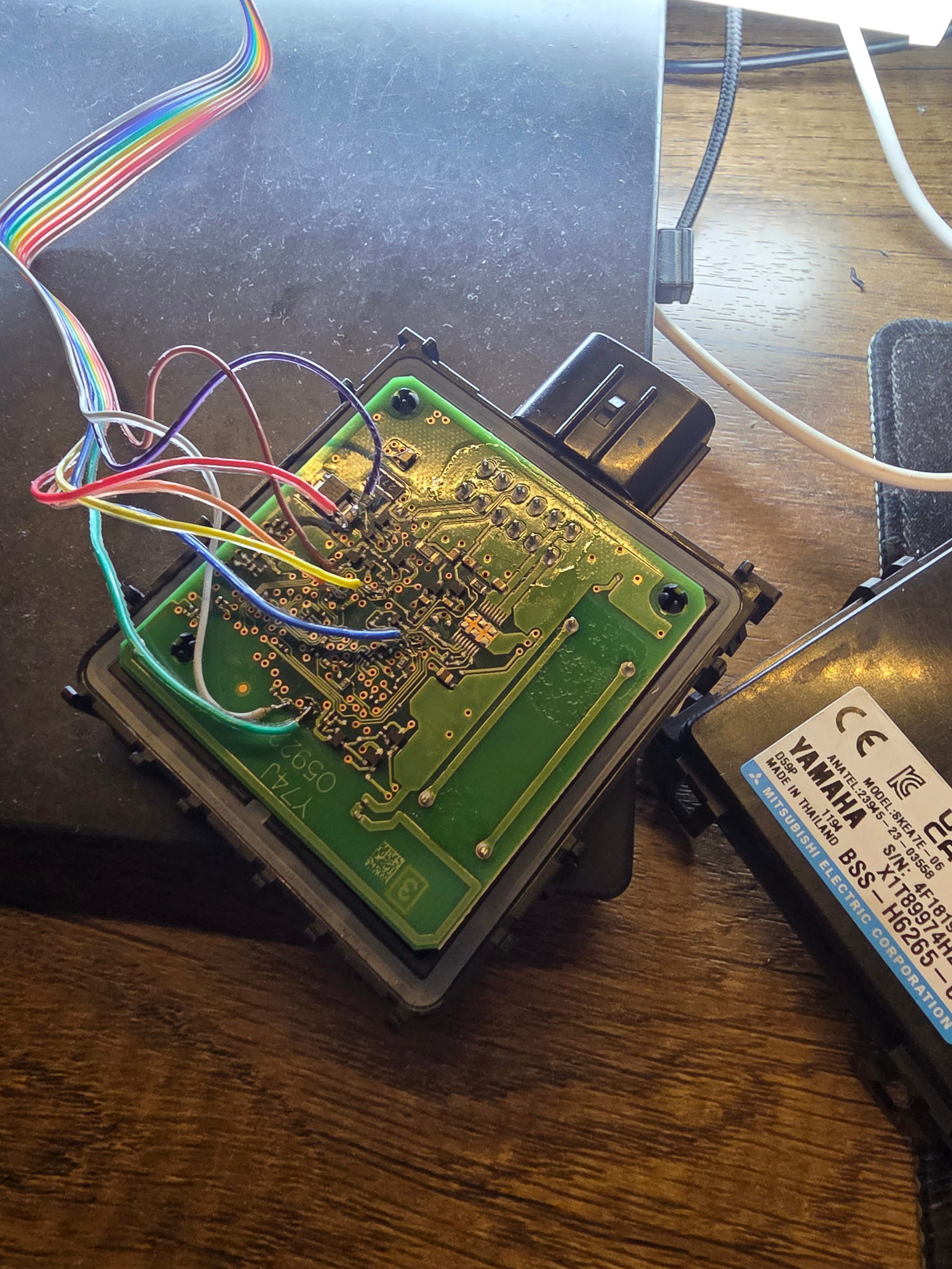 Motorcycle immobilizer module connected for PIN code reading