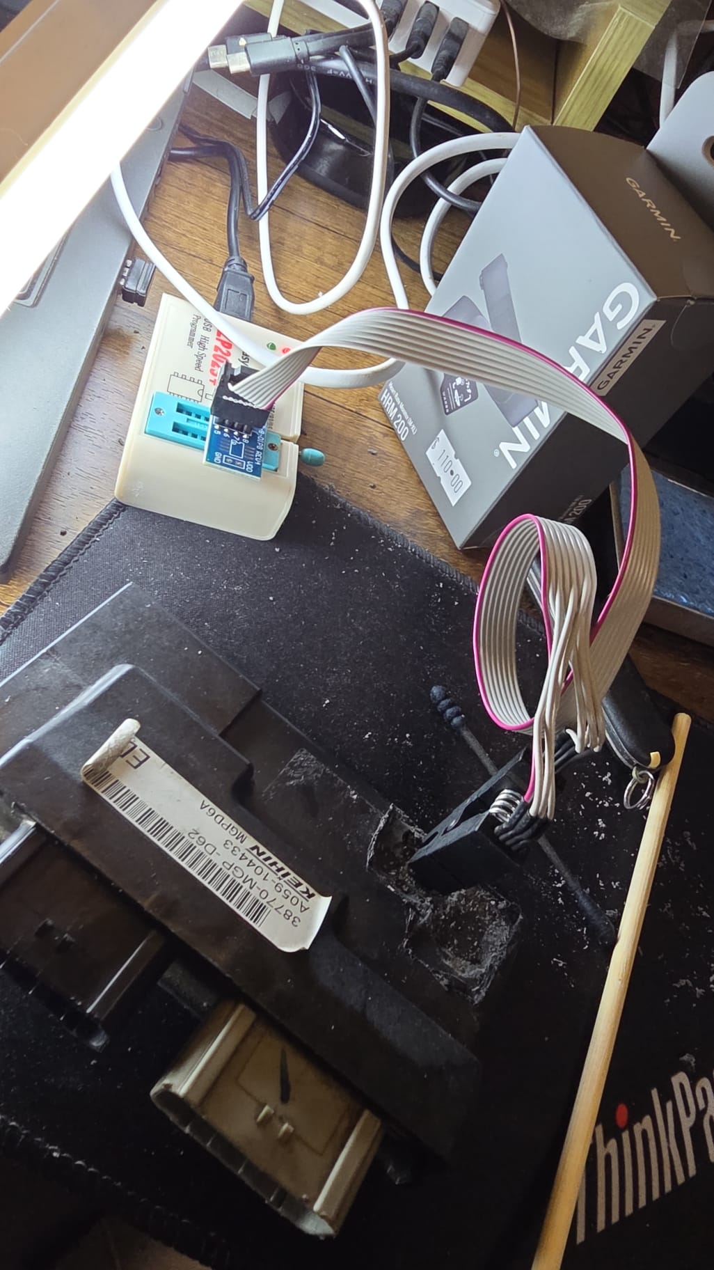 Motorcycle transponder module connected for key programming